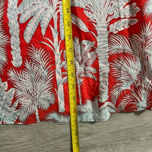 Talbots Oasis Palm Voile Fit and Flare Dress Size 2 Petite Resortwear Beach Vaca - Picture 6 of 8